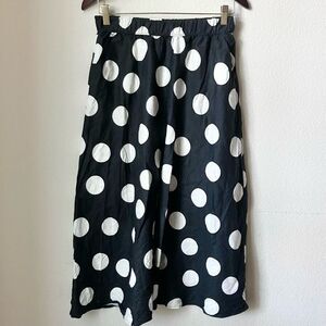 Tabitha Brown Target Black Polka Dot Linen Boho Summer Coastal Grandma Skirt XS